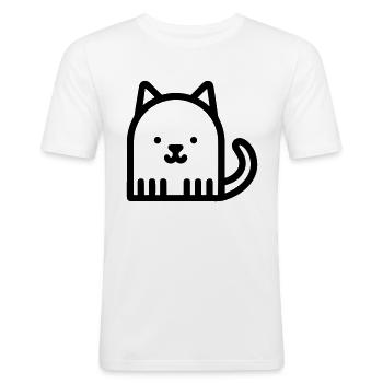 kitten - Men's Slim Fit T-Shirt - white - Front - Nik (191cm)