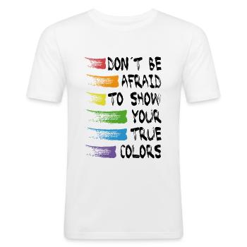 Gay LGBTQ Trans chemie schwul queer CSD geschenk - Männer Slim Fit T-Shirt - Weiß - Vorne - Nik (191cm)