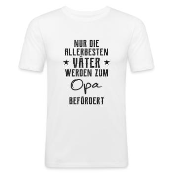 Papa Vater Opa Vatertag Geschenk Vatertagsgeschenk - Männer Slim Fit T-Shirt - Weiß - Vorne - Nik (191cm)