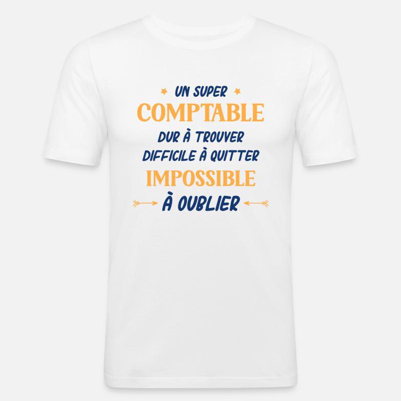 comptable - T-shirt près du corps Homme - blanc