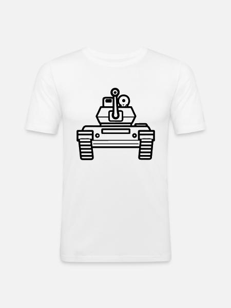 Panzer - Männer Slim Fit T-Shirt - Weiß