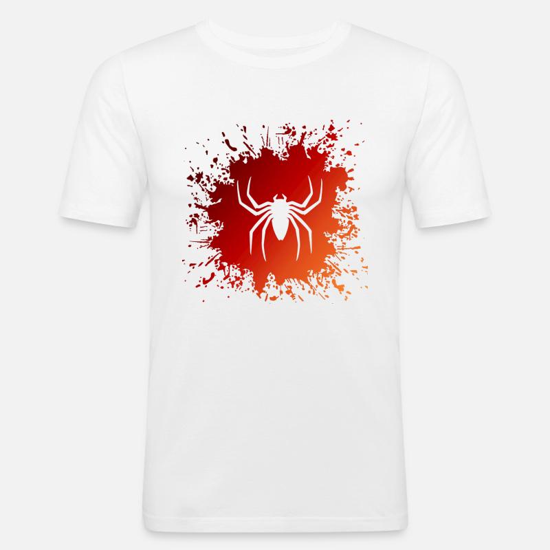 Spinne Spider Splash - Männer Slim Fit T-Shirt - Weiß