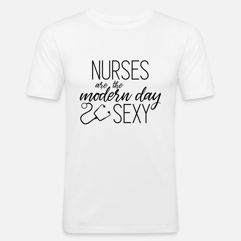 Krankenschwester - Männer Slim Fit T-Shirt - Weiß