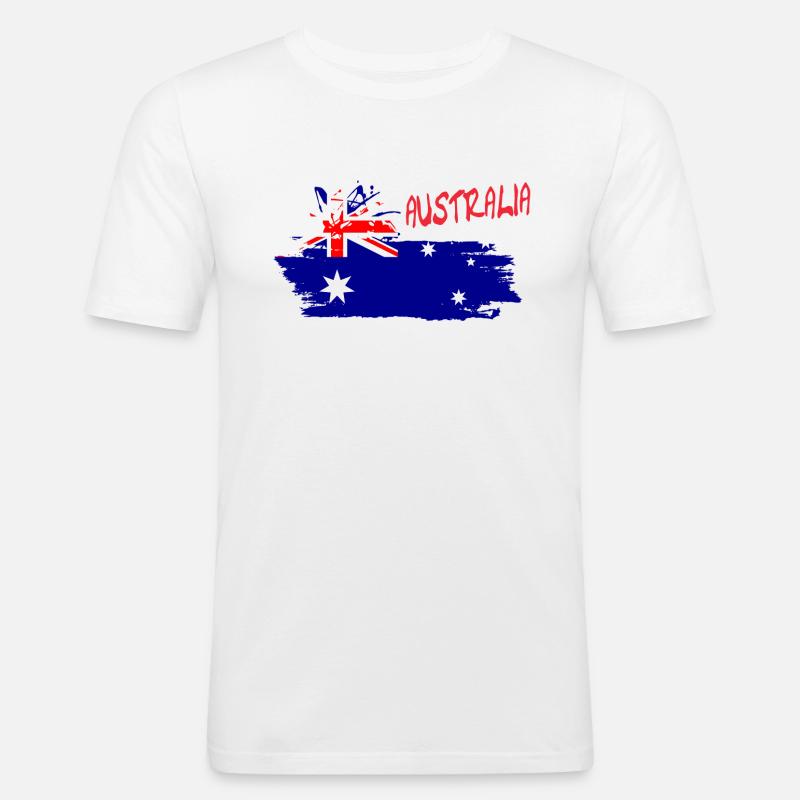 Australien, Down Under - Männer Slim Fit T-Shirt - Weiß