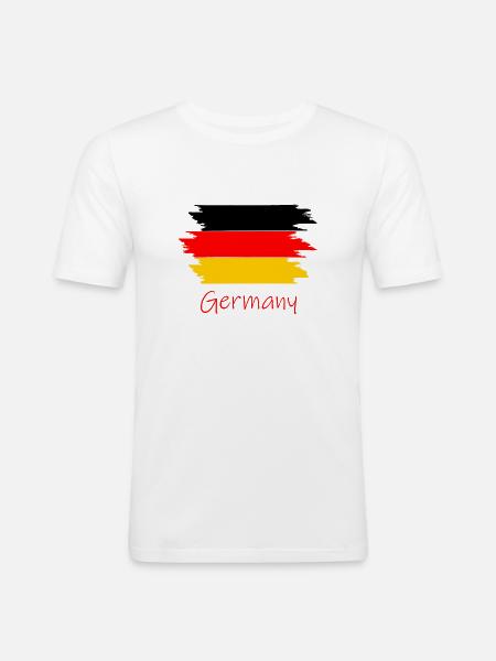 Germany Flagge - Männer Slim Fit T-Shirt - Weiß