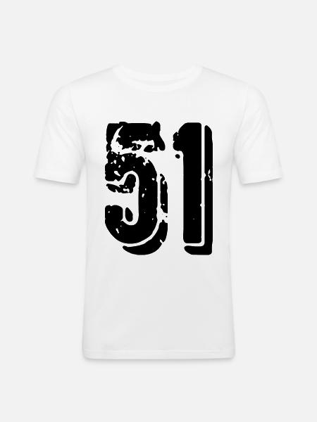 51 number jersey - Men's Slim Fit T-Shirt - white