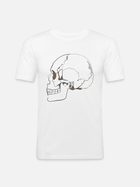 Skull - Männer Slim Fit T-Shirt - Weiß
