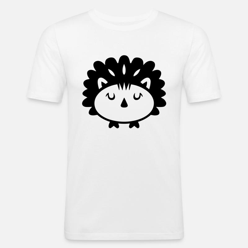 Igel - Männer Slim Fit T-Shirt - Weiß