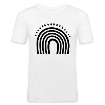 Arc en ciel - T-shirt près du corps Homme - blanc - Devant - Nik (191cm)