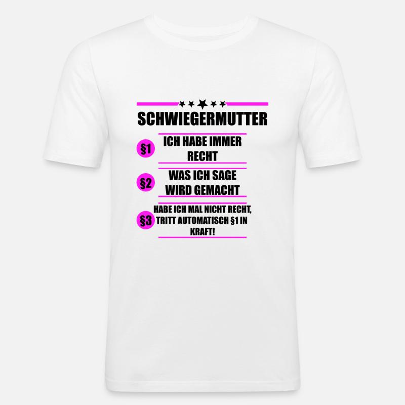 Schwiegermutter Schwiegereltern Schwiegermama - Männer Slim Fit T-Shirt - Weiß