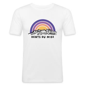 Dents du Midi Switzerland Mountain Valais Valais Souvenir - Men's Slim Fit T-Shirt - white - Front - Nik (191cm)