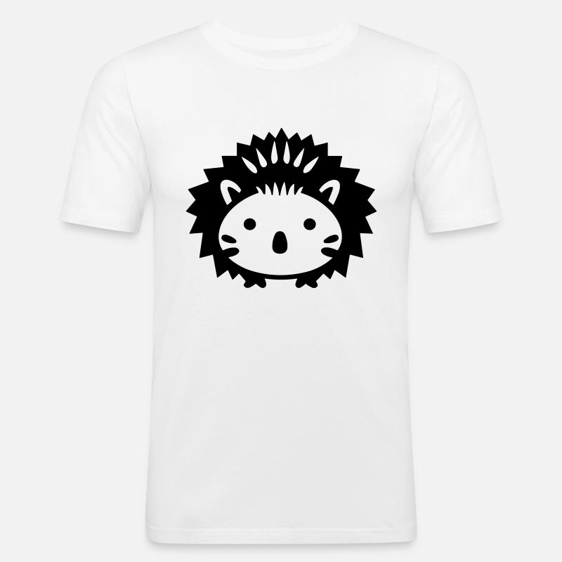 Igel - Männer Slim Fit T-Shirt - Weiß