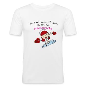 Elderly care / nurse night watch - Men's Slim Fit T-Shirt - white - Front - Nik (191cm)