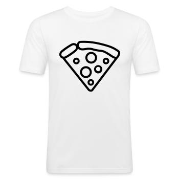 Pizza slice - Men's Slim Fit T-Shirt - white - Front - Nik (191cm)