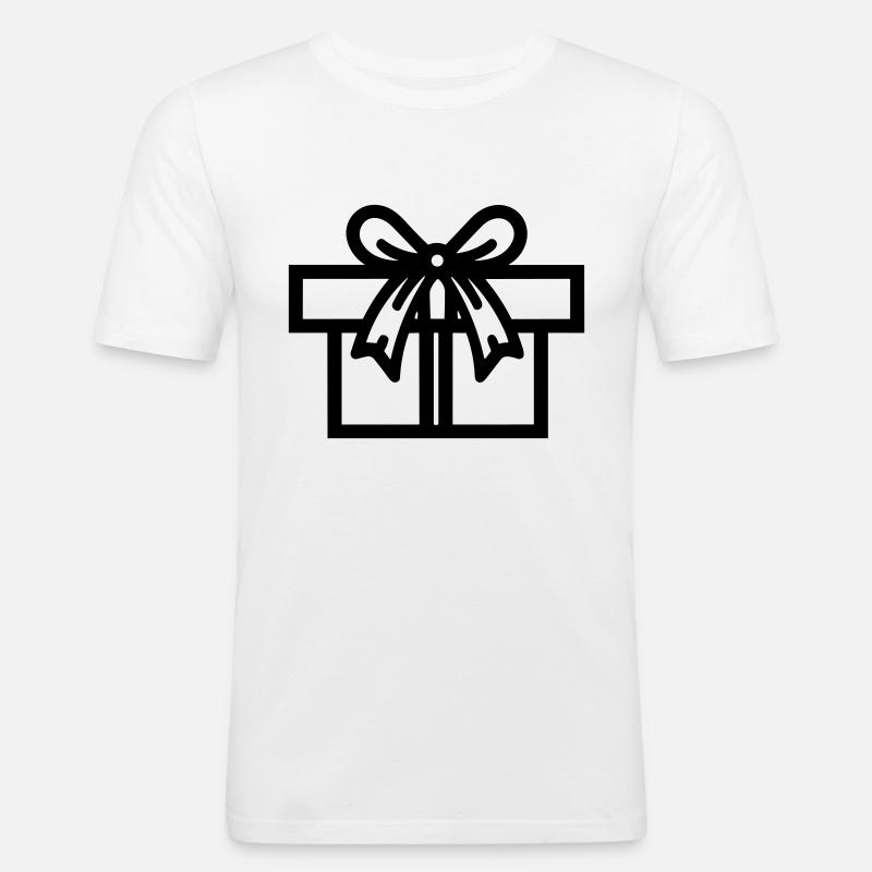 Kleine Geschenkbox - Männer Slim Fit T-Shirt - Weiß