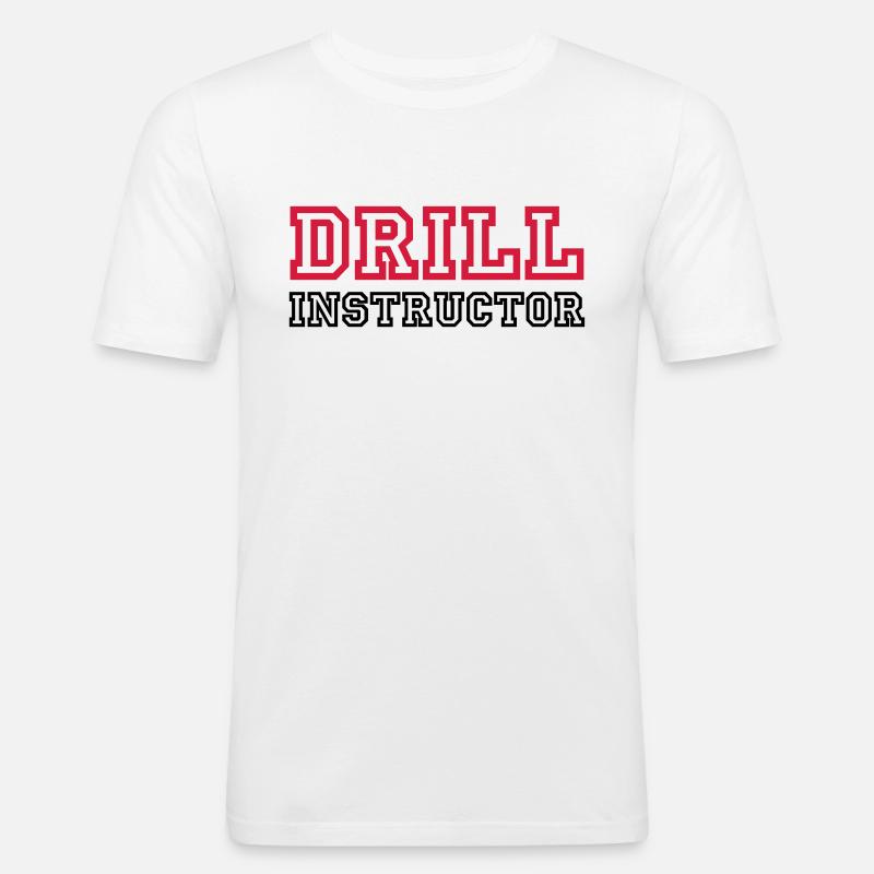 Drill Instructor - Männer Slim Fit T-Shirt - Weiß