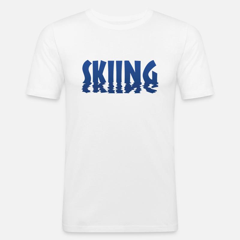 Skiing - Männer Slim Fit T-Shirt - Weiß