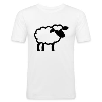mouton - T-shirt près du corps Homme - blanc - Devant - Nik (191cm)