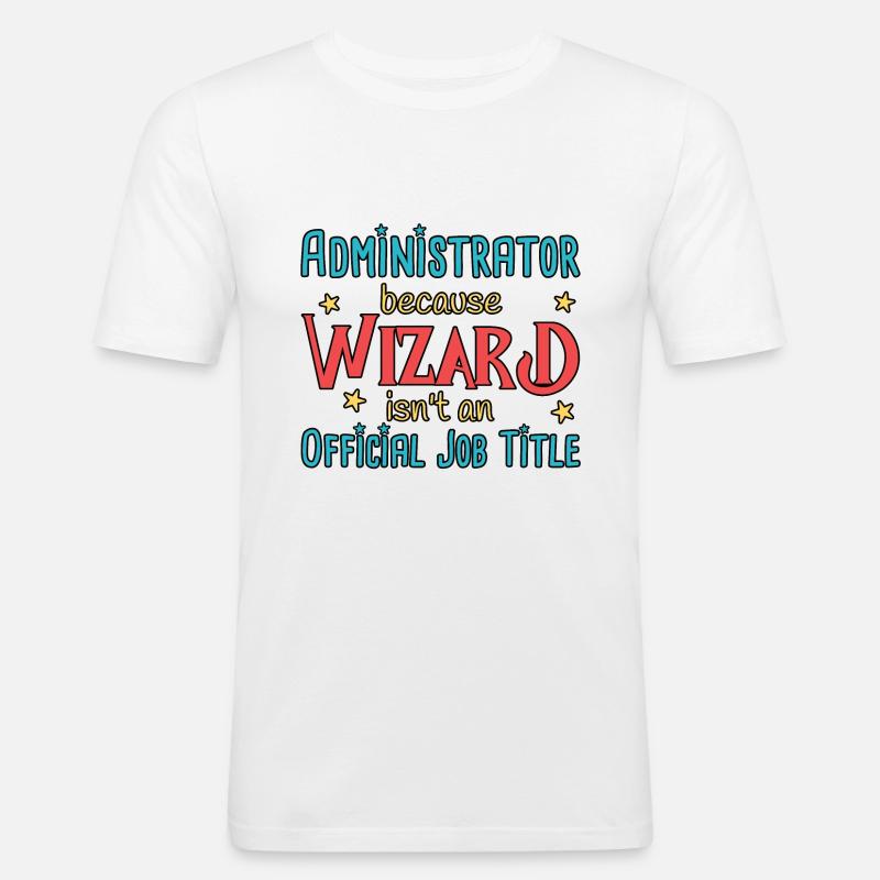 Admin Wizard Administrator - Men's Slim Fit T-Shirt - white