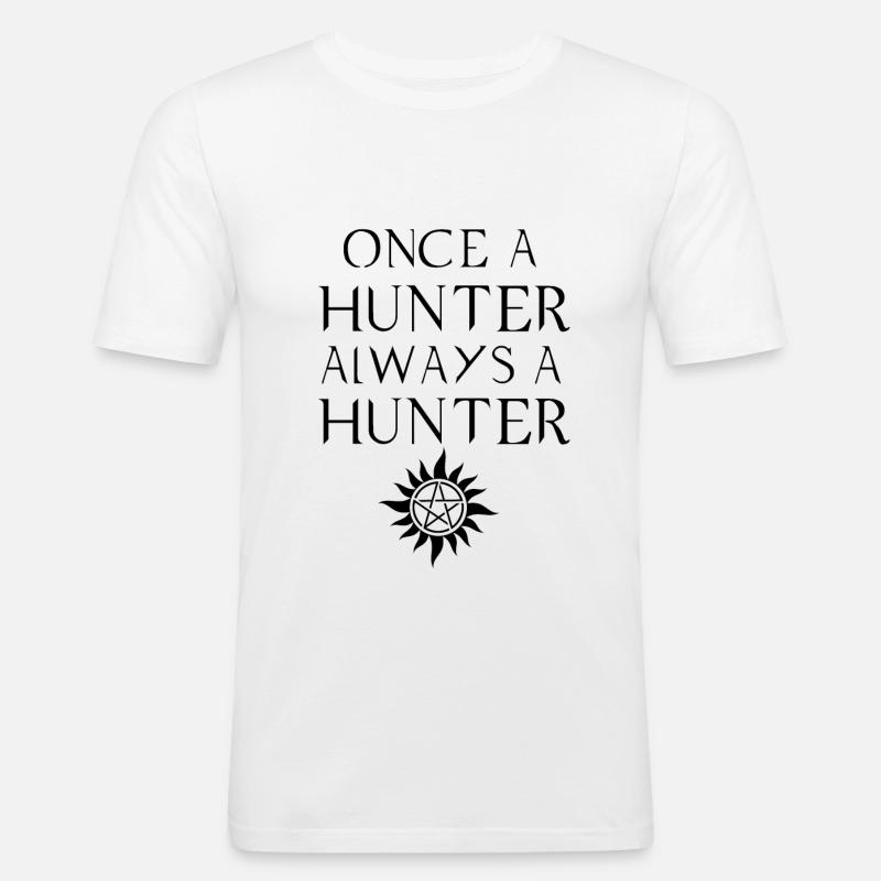 HUNTER, GESCHENK - Männer Slim Fit T-Shirt - Weiß