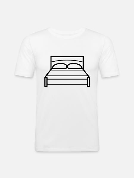 bed - Men's Slim Fit T-Shirt - white