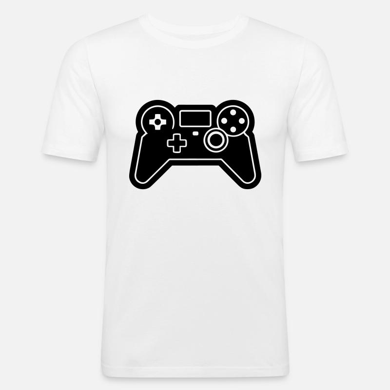 Controller für Videospiele - Männer Slim Fit T-Shirt - Weiß