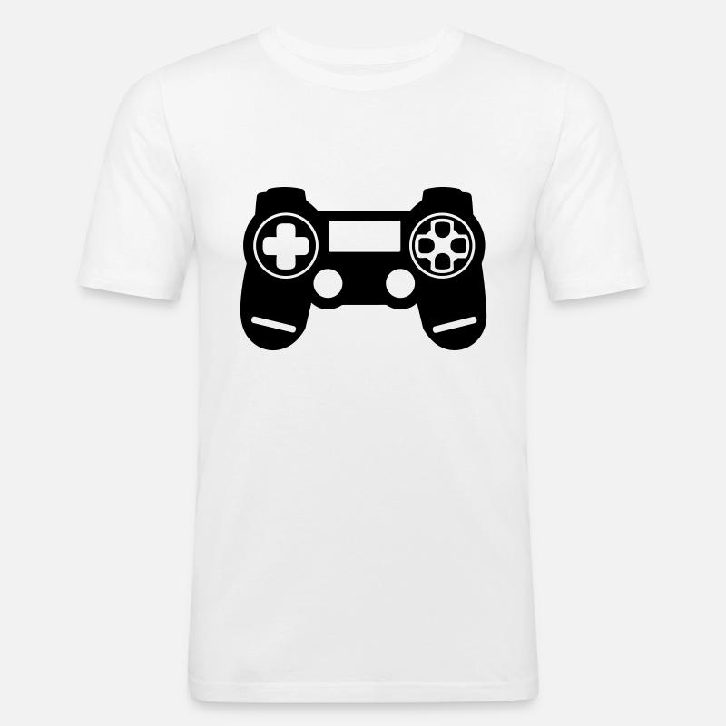 Videospiel-Controller - Männer Slim Fit T-Shirt - Weiß
