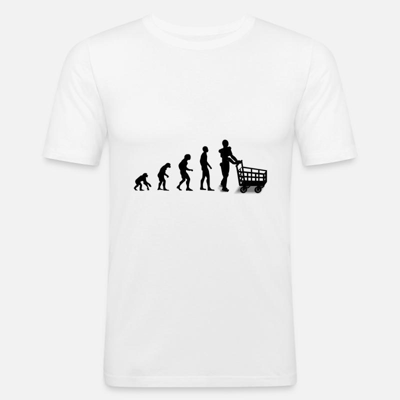 Evolution - Männer Slim Fit T-Shirt - Weiß