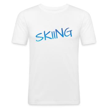 skiing - Männer Slim Fit T-Shirt - Weiß - Vorne - Nik (191cm)
