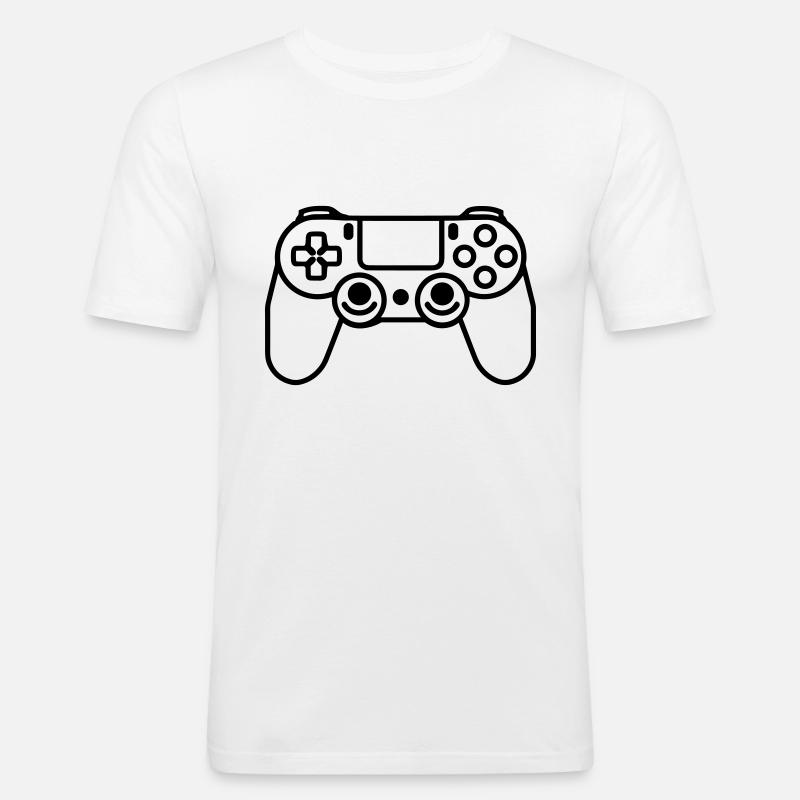 Videospiel-Controller - Männer Slim Fit T-Shirt - Weiß