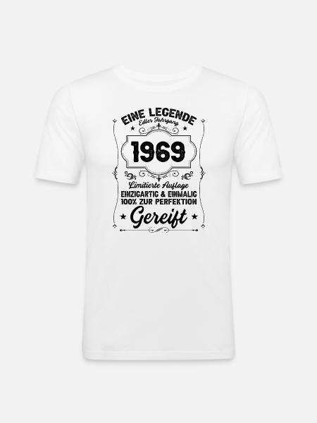 1969 - Männer Slim Fit T-Shirt - Weiß