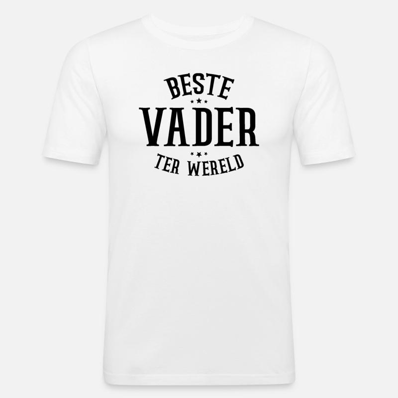 Beste vader ter wereld - Männer Slim Fit T-Shirt - Weiß