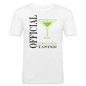 Official absinthe taster - Men's Slim Fit T-Shirt - white - Front - Nik (191cm)