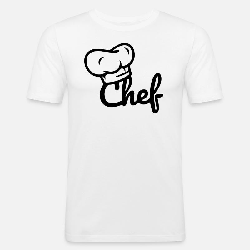 Personalisierter Küchenchef - Männer Slim Fit T-Shirt - Weiß