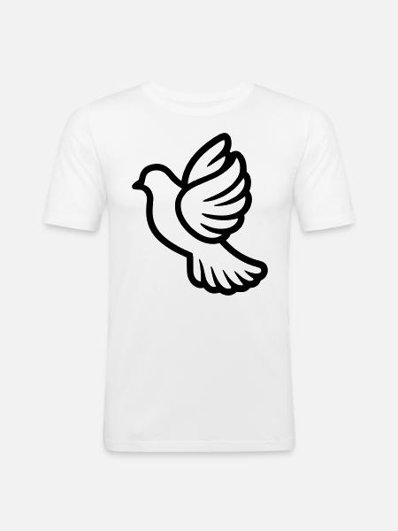 Taube - Männer Slim Fit T-Shirt - Weiß