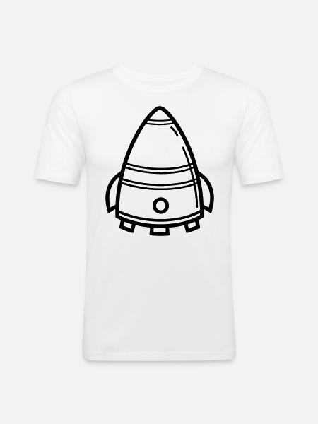 flying saucer - Men's Slim Fit T-Shirt - white
