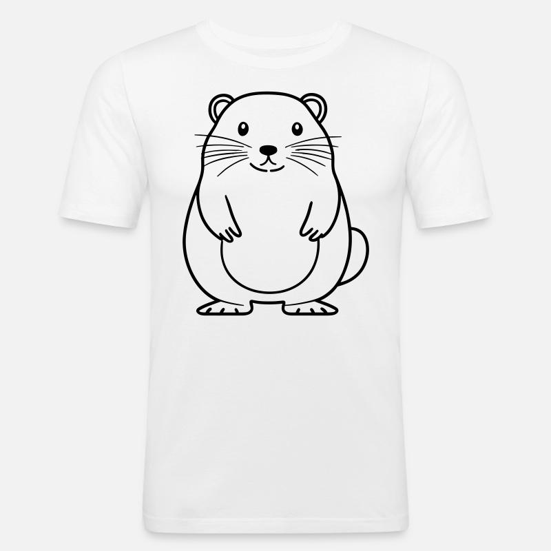 Murmeltier - Männer Slim Fit T-Shirt - Weiß