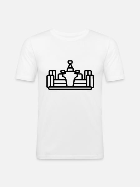 F1 racerbil - Slim Fit T-shirt herr - vit