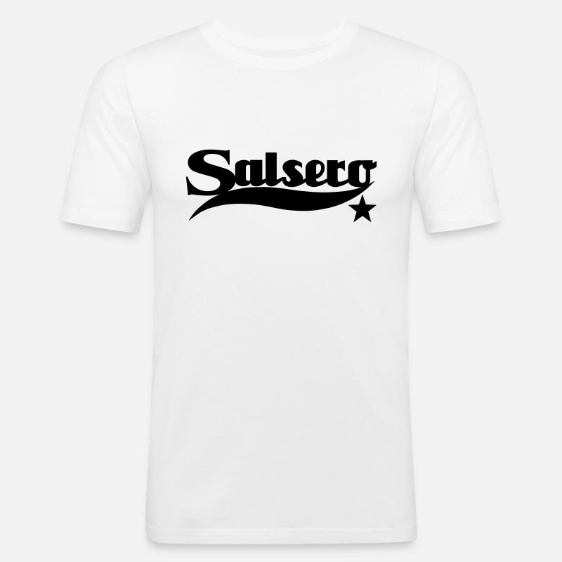 Salsero Men Salsa Dancer - Männer Slim Fit T-Shirt - Weiß