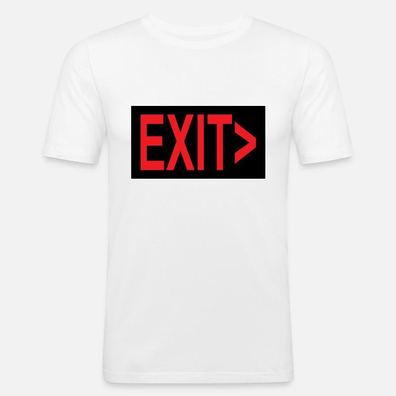 Exit / Exit / Emergency Exit - Men's Slim Fit T-Shirt - white