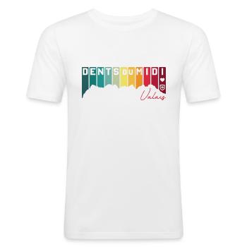 Dents du Midi Valais Valais I love Switzerland Flag - Men's Slim Fit T-Shirt - white - Front - Nik (191cm)
