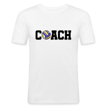 Volleyball coach - Men's Slim Fit T-Shirt - white - Front - Nik (191cm)
