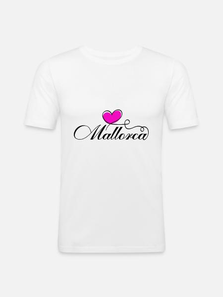 Mallorca Heart Love - Men's Slim Fit T-Shirt - white