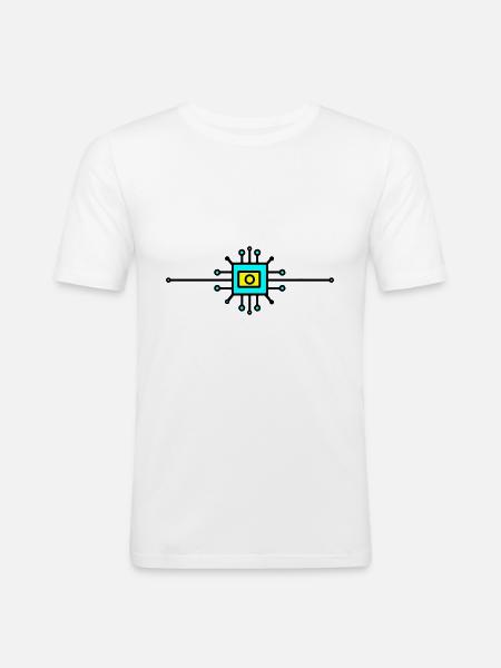 Computer Chip Digital Sensor - Men's Slim Fit T-Shirt - white