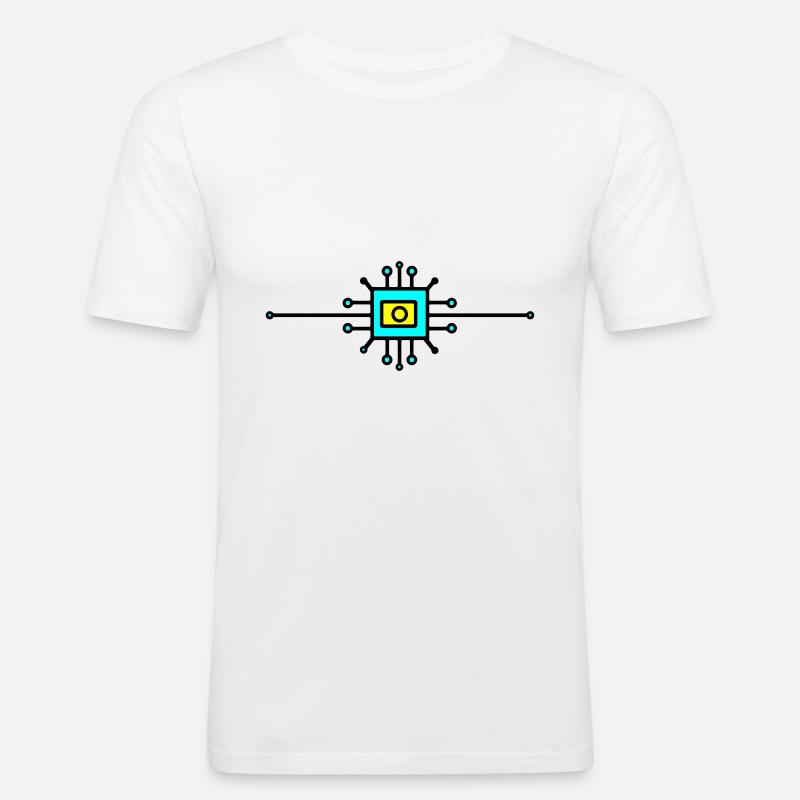 Computer Chip Digital Sensor - Men's Slim Fit T-Shirt - white