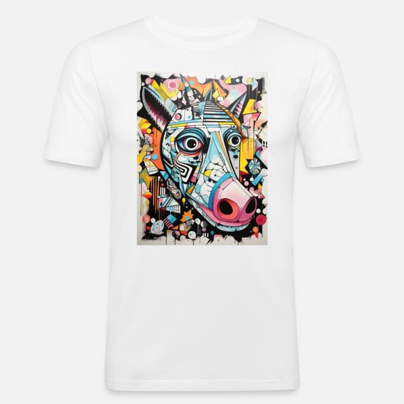 Tapir geometrie abstract - Männer Slim Fit T-Shirt - Weiß