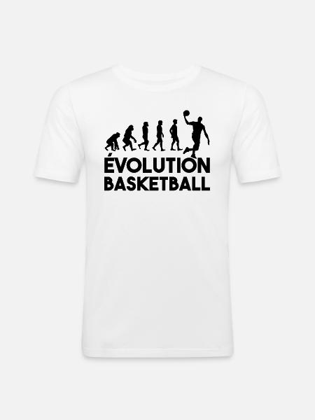 Basketball evolution - Men's Slim Fit T-Shirt - white