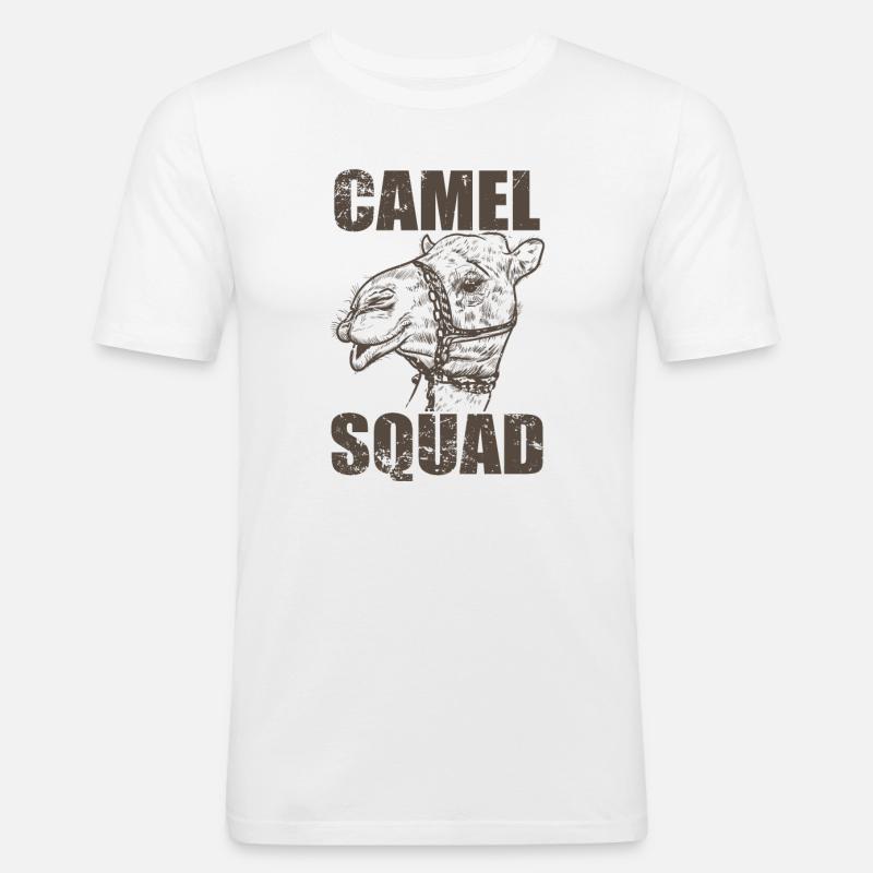 Camel Squad Dromedar Wüste Höcker - Männer Slim Fit T-Shirt - Weiß