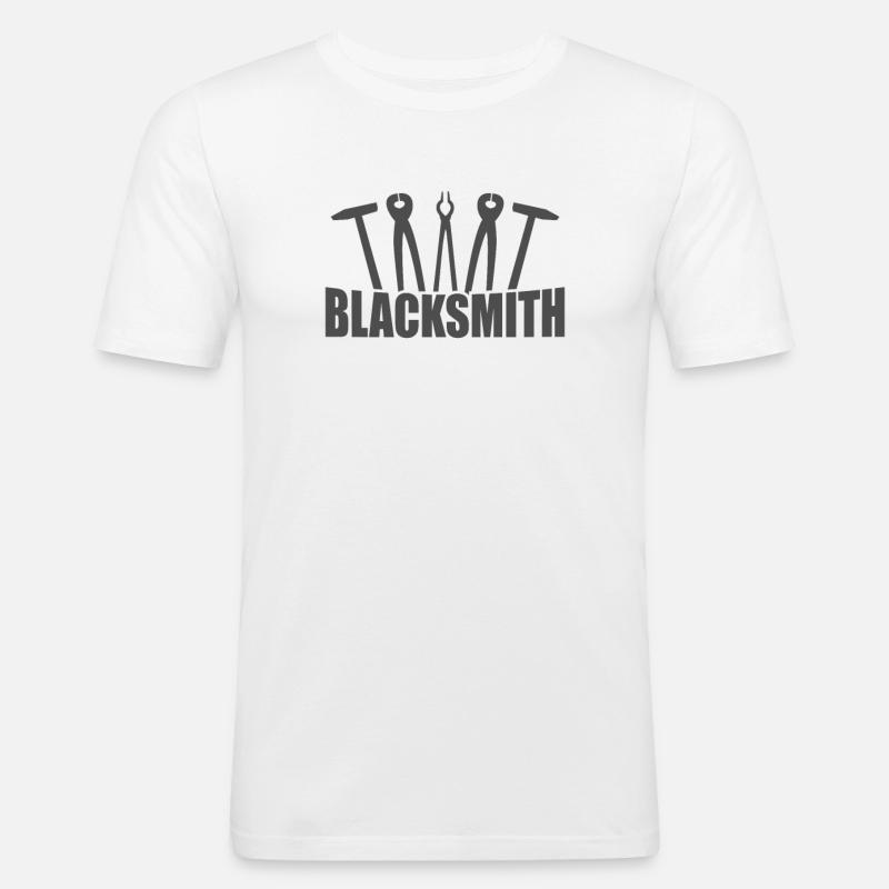 Blacksmith Metallbauer Beruf - Männer Slim Fit T-Shirt - Weiß