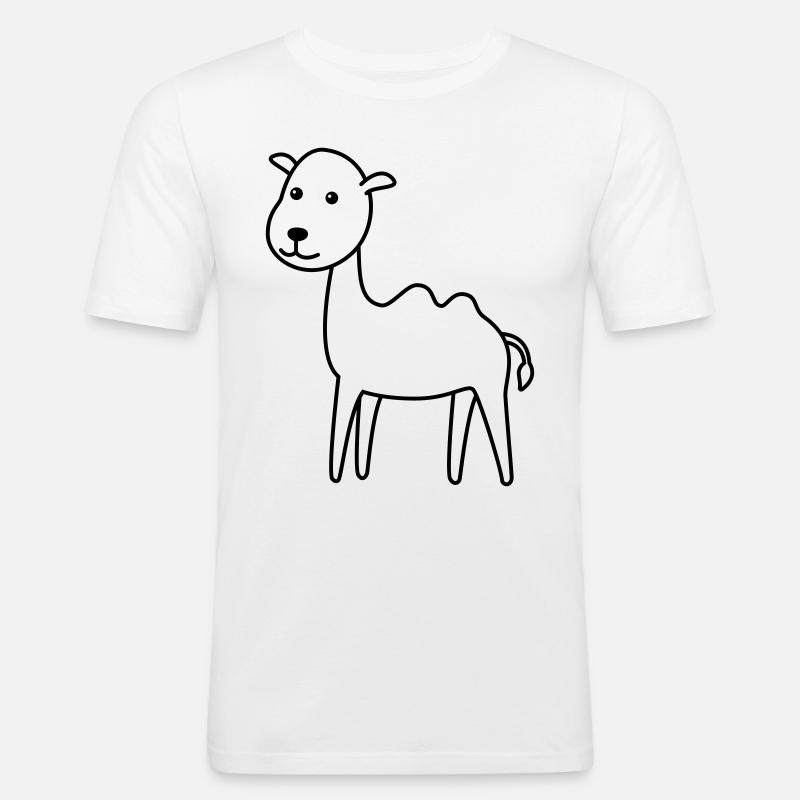 Kamel Comic - Männer Slim Fit T-Shirt - Weiß